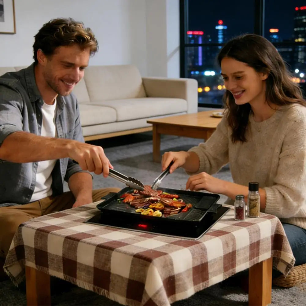 Maifan Stone Nonstick Smokeless BBQ Plate Portable Outdoor Camping Indoor Kitchen Black Healthy Teppanyaki Cassette Stove Pan