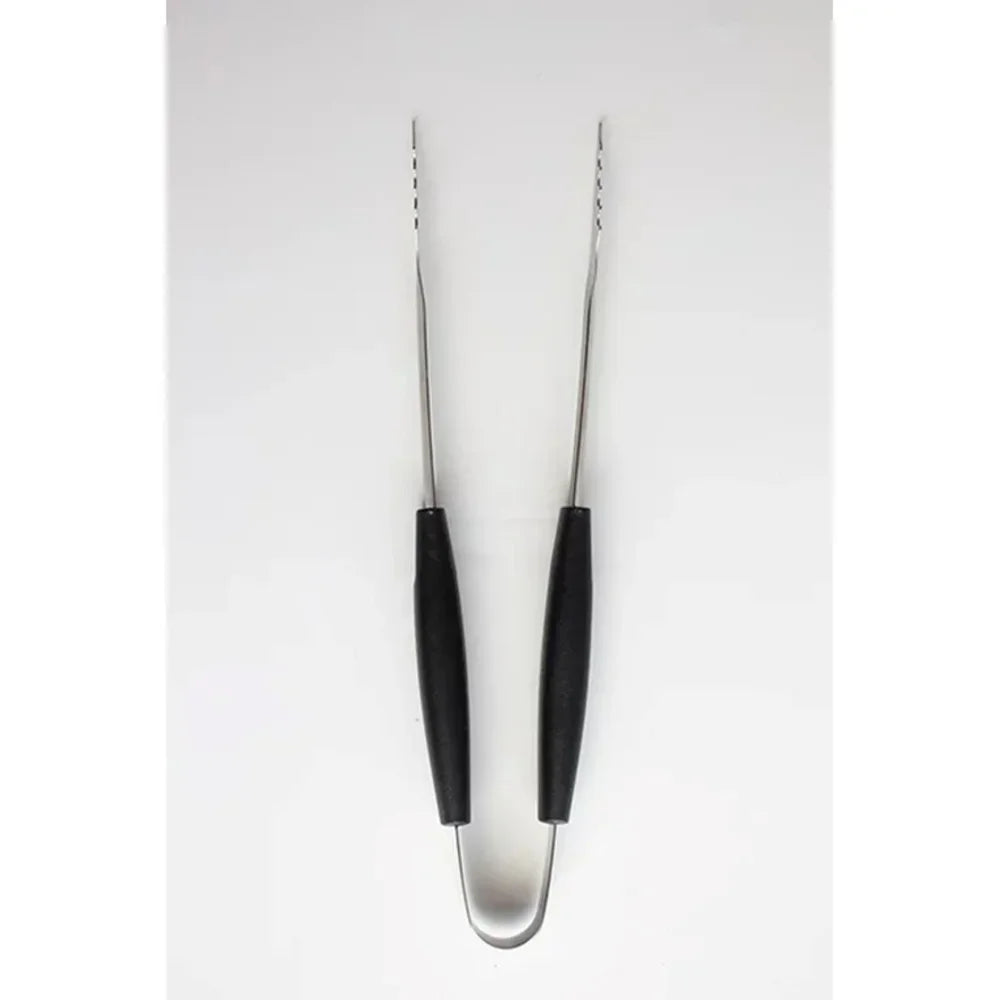 3 Piece Stainless Steel BBQ Grill Set Fork Tongs Spatula Durable Non Slip Handles Perfect Summer Cookouts